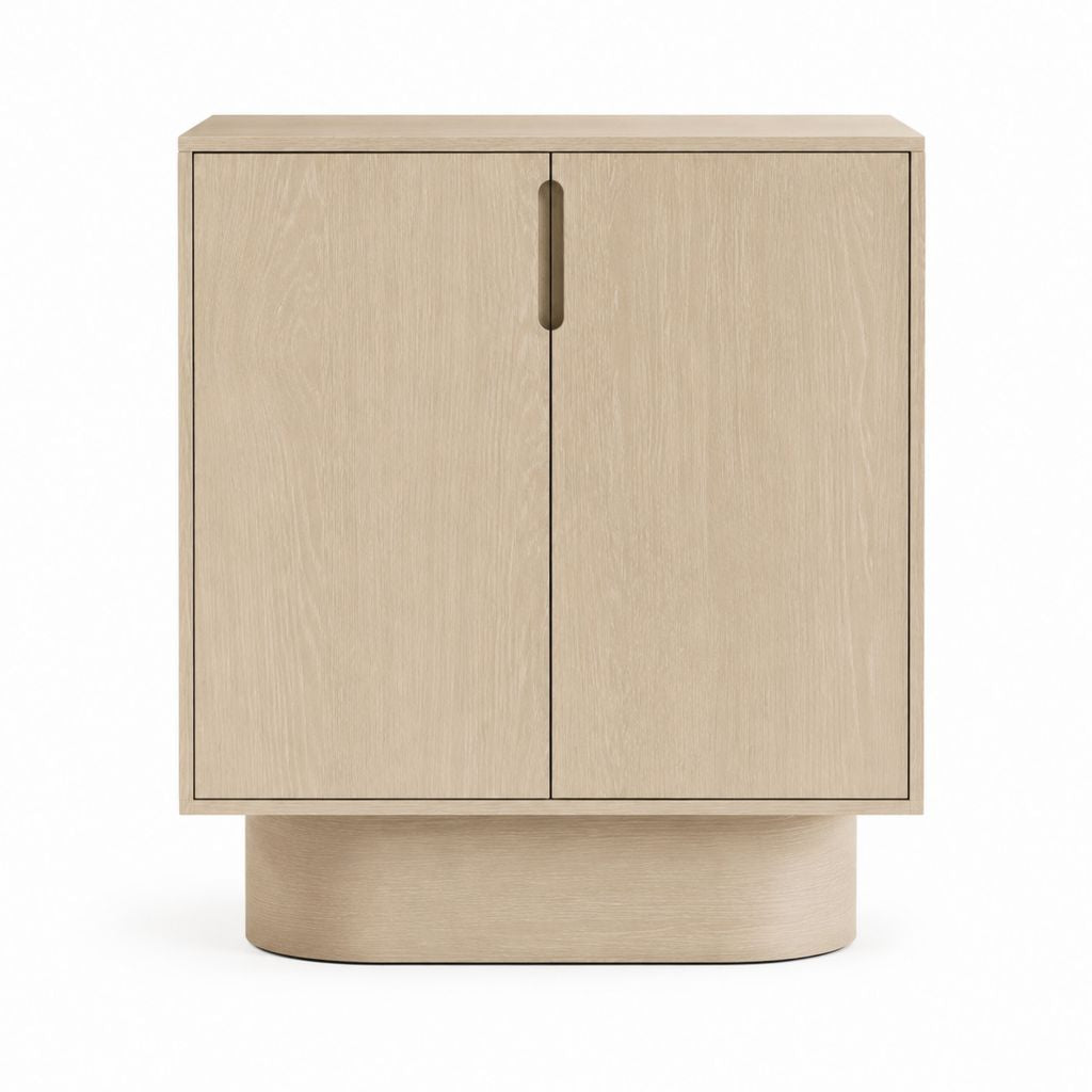 Sideboard mit 2 Türen Eichenfurnier rechteckig Natur 90 x 40 x 110 cm