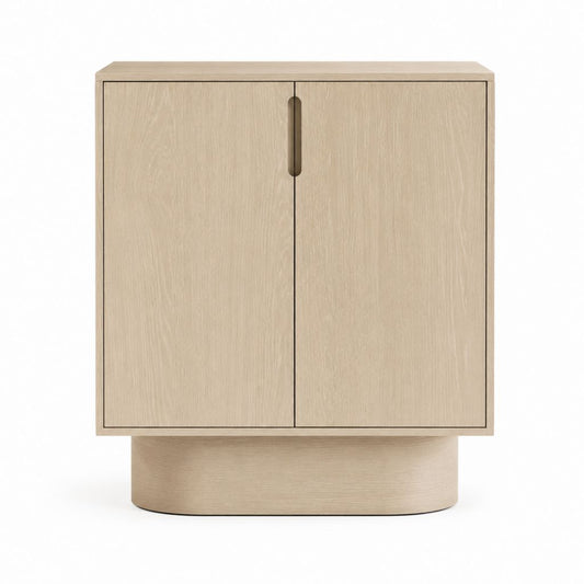 Sideboard mit 2 Türen Eichenfurnier rechteckig Natur 90 x 40 x 110 cm