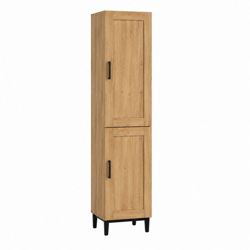 Hochschrank Eichefarben Holzwerkstoff mit 2 Türen 195 x 50 x 40 cm