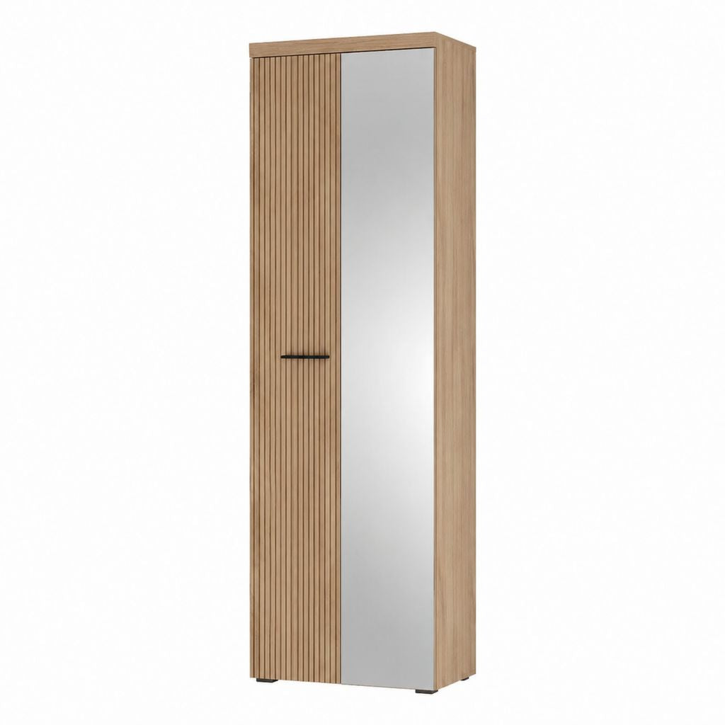 Kleiderschrank mit Spiegel Eichefarben Spanplatte Rechteckig 50 x 40 x 200 cm
