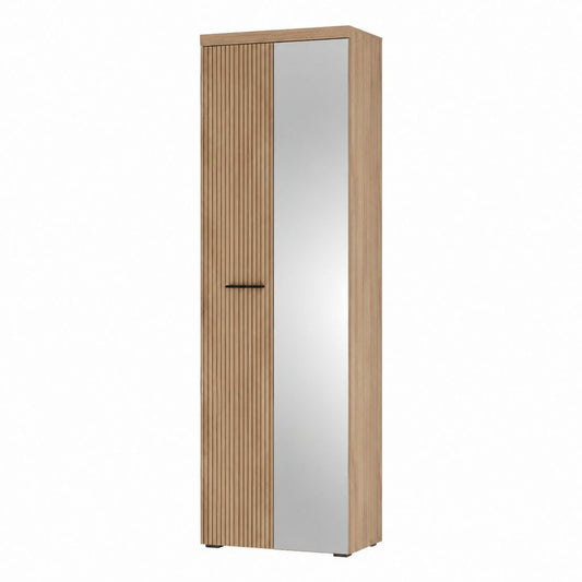 Kleiderschrank mit Spiegel Eichefarben Spanplatte Rechteckig 50 x 40 x 200 cm