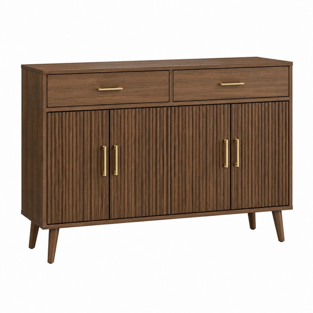 Sideboard Walnussbraun MDF mit Walnussfurnier rechteckig 120 x 40 x 90 cm